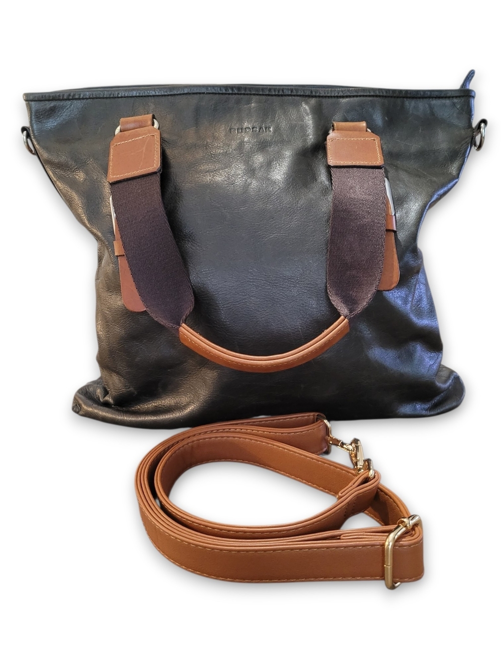 Rudsak Brown Leather Tote Shoulder Bag Y2K Crossbody Convertible